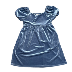 Walking On Sunshine Walking On Sunshine Blue Velvet Puff Sleeve Dress M